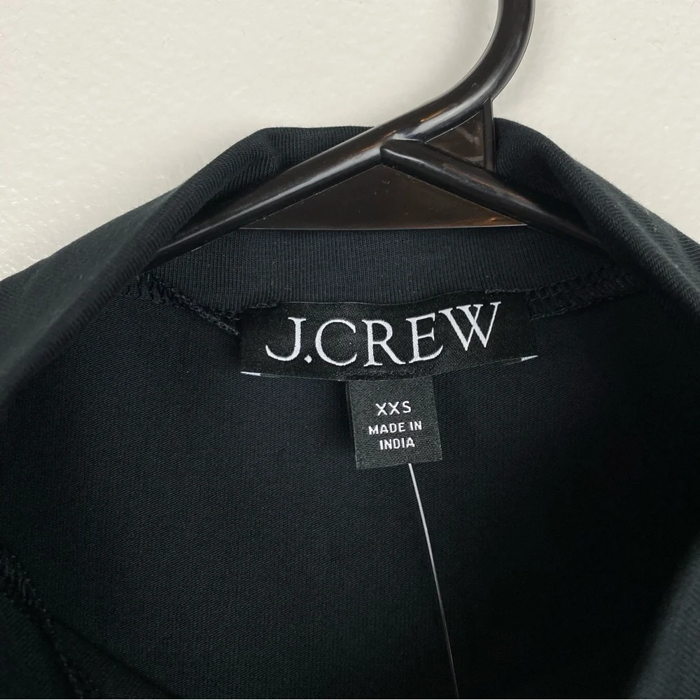 J. Crew Fitted Mockneck Tank Top in Stretch Cotton Blend Black Size XXS NWT
